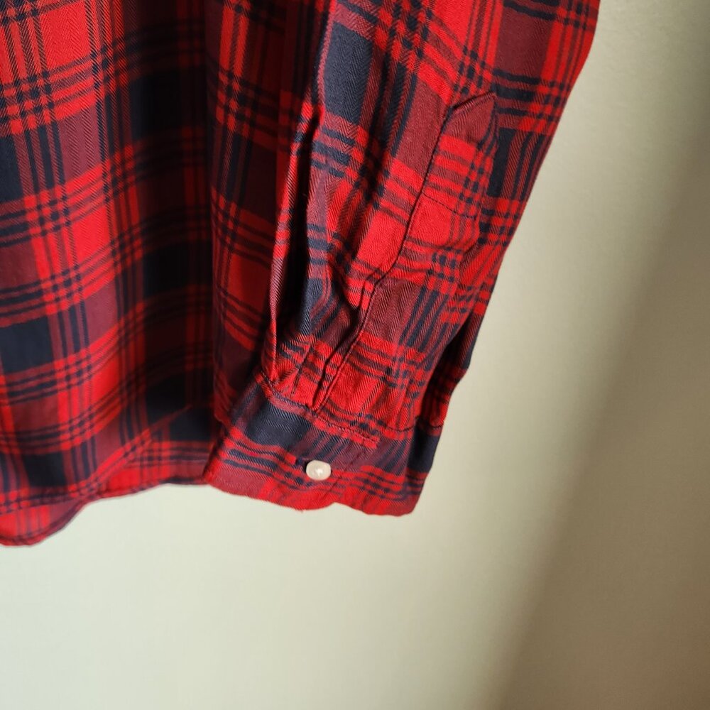 Grayson Shirt Women's Large Blue Red Plaid 4 The Hero Button Front Shirt - Picture 4 of 11